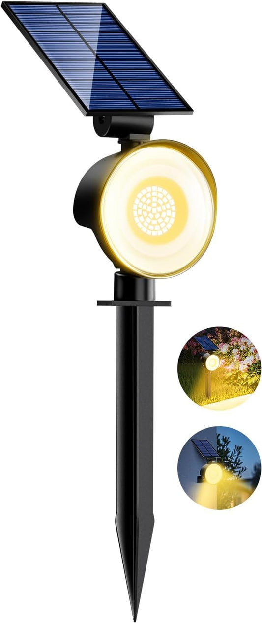 nipify 1 Pack Solar Spot Lights Outdoor Waterproof with 3 Modes, Solar Spotlight Light for Outside Yard Landscape Lighting Pathway Lights Wall,Warm White