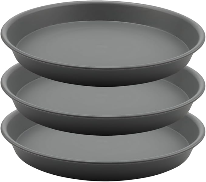 TITE Plant Saucer Heavy Large Planter Durable Thicker Plastic Plant Trays for Indoors and Outdoor,Plant Saucer Drip Trays (Grey, 16 inch)
