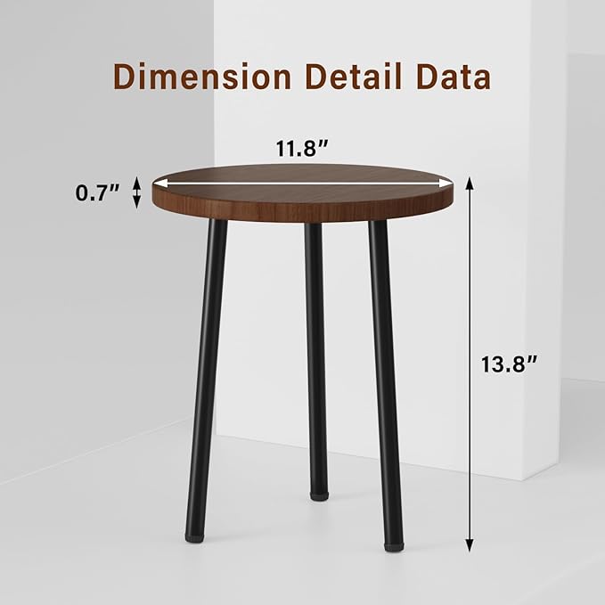 Plant Stand Indoor 2 Pack: Corner Wood 14 Inch Plant Stand Mid Century Modern Decor - Small Round Plant Table for Indoor Plants - Outdoor Plant Holder for Patio Living Room Bathroom Office (Walnut)