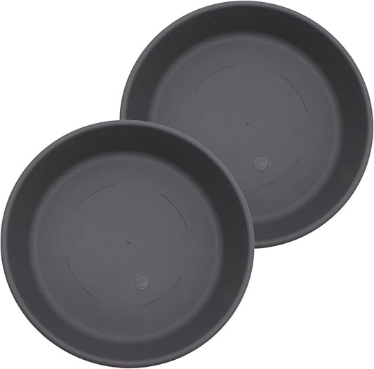 The HC Companies Flower Pot Saucers - Plastic Plant Saucer for Outdoors & Indoors - Traditional Design Plant Pot Trays for Water Drainage - Durable & Stylish Round Plant Tray (17.5-inch Warm Gray)