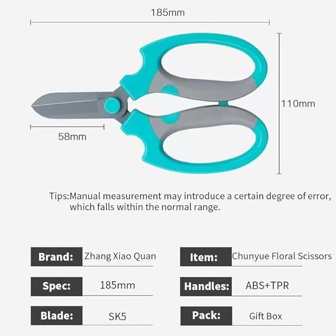 Pro Florist & Garden Shears - 3.38mm Heavy-Duty Rustproof Steel | Cuts Hydrangeas, Roses & Thick Stems | Ergo Wide-Grip Scissors for Fresh Flowers, Pruning, Ikebana