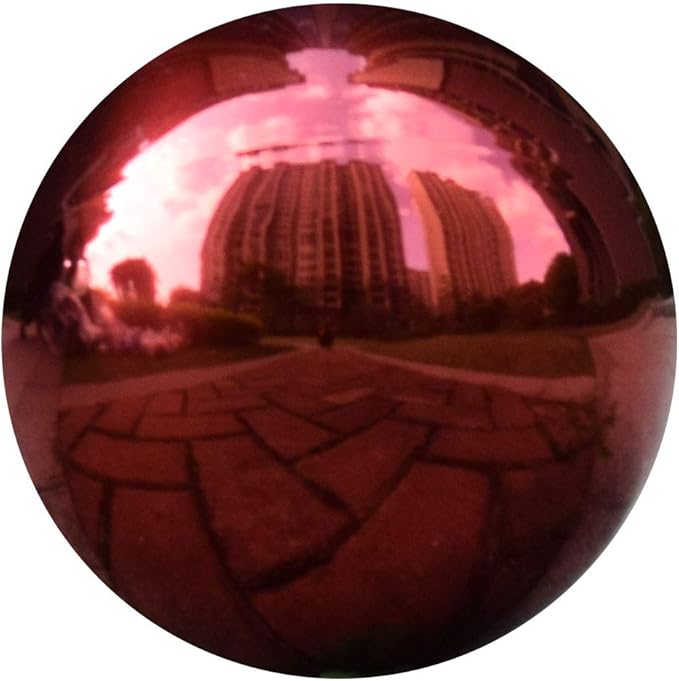 12inch Diameter Red Gazing Ball,Red Stainless Steel Polished Reflective Smooth Garden Sphere Globe Mirror,Colorful and Shiny Addition to Any Garden or Home