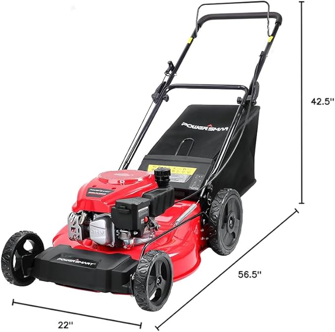 PowerSmart Gas Lawn Mower 21-Inch 144cc OHV Engine 2-in-1 Push Mower with Bagging