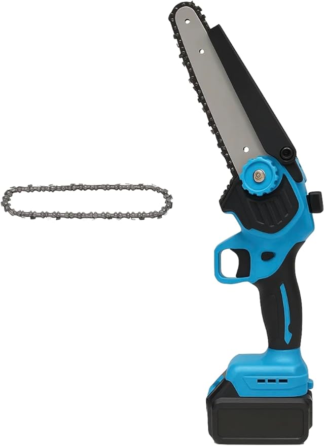 Upscale 8-Inch Cordless Mini Chainsaw – Brushless Motor, Lightweight 4 lbs, Safety Lock, 21V Power (Battery Not Included, Assembly Required)