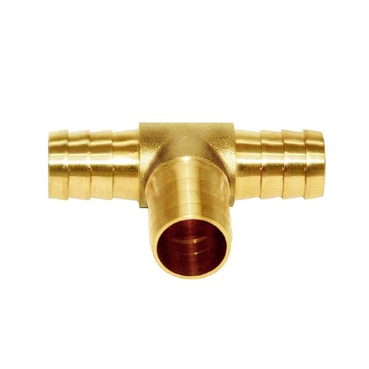 Joywayus 2PCS 1" Hose Barb, Tee T 3 way Union Fitting Intersection/Split Brass Water/Fuel/Air
