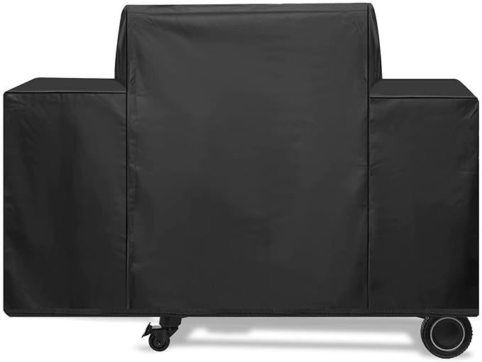 BAC776 Grill Cover for Traeger Woodridge Pro & Elite - 600D Heavy Duty Polyester Cover, BBQ Cover with Special Anti-Fading and UV Protection Propertie, Waterproof Outdoor Replacement (Black)