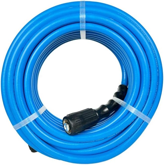 Blu Shield Tough Tek Rubber Pressure Washing Hose 1/4" X 25' with M22 Fittings Non Marking (3000:12000 PSI)