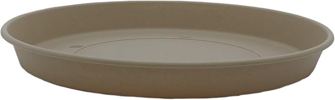 The HC Companies 5 Inch Round Prima Plastic Plant Saucer - Indoor Outdoor Plant Trays for Pots - 5.35 Inchx5.35 Inchx0.71 Inch in Sandstone