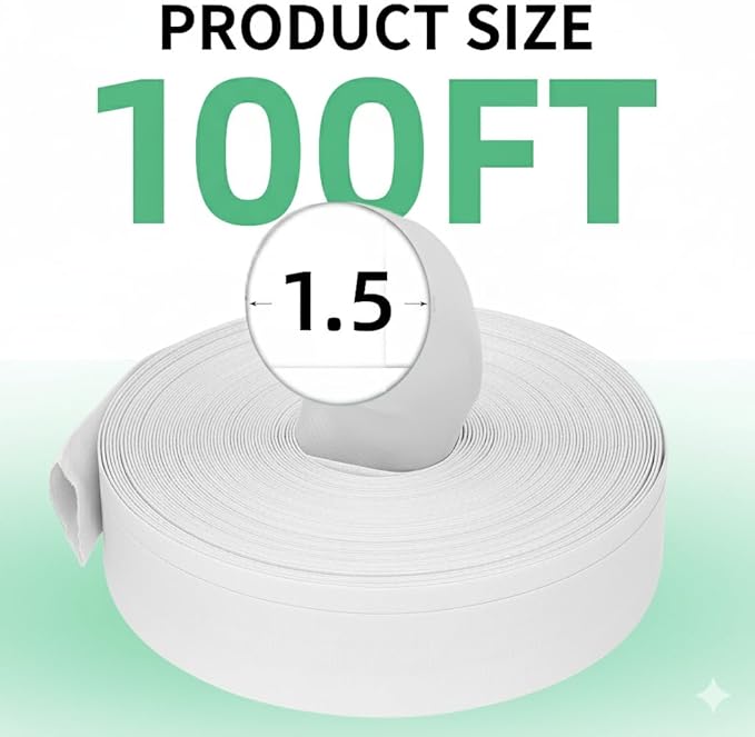 1.5" x 100' Pool Backwash Hose: Pool Drain Hose, Sump Pump Hose with Heavy-Duty 3-Layer, Lightweight, Kink-Resistant for Pool Drain, Irrigation, White
