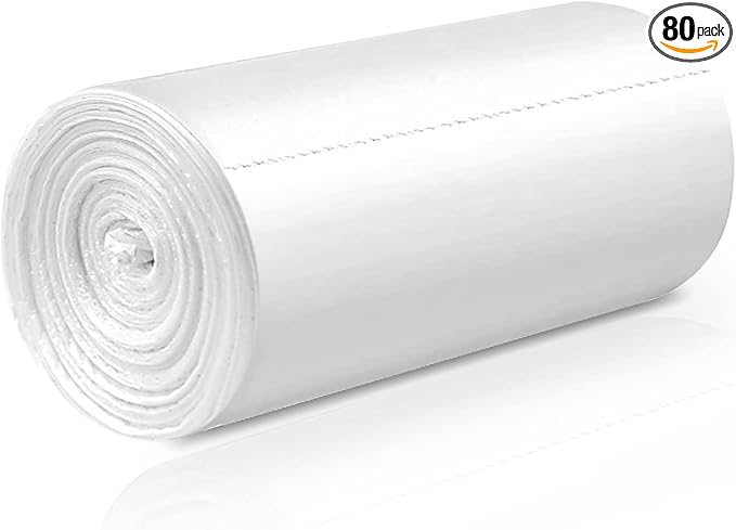 Small Trash Bags 80 Counts, Waikas Garbage Bags for Bathroom Car Mini Trash Can, Clear Plastic Bag for Bedroom Living Room, 4 Gallons, Clear