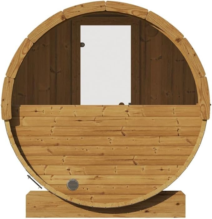 Sauna Barrel, Ergo-Series Backyard Sauna Barrel (Sauna Heater & Sauna Stones Included) (Model E6W)