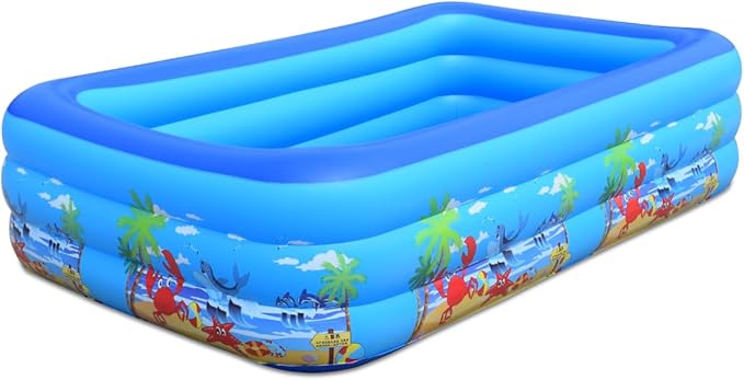 Baiao Inflatable Swimming Pool for Adults, Blow Up Pool for Backyard, Garden, Indoor, or Summer Outdoor Play Water Happy Family Time 78.8" x 49" x 20" (200CM)