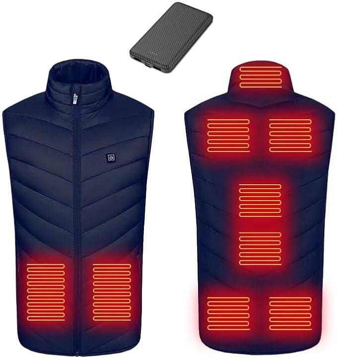 Heated Vest for Men Women with 9 Heating Zones and Rechargeable Battery Pack, Heated Jackets for Winter