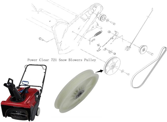 Replacement 121-6624 Pulley 1216624 Pow-Cle 721 Snow Blowers Pulley Fits to 38751 38741 38742 38743 38744 38563 38568 for Po-Cle and Qu-Cle Snowthrowers Part