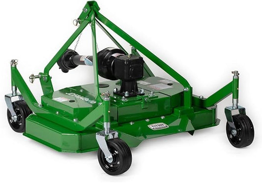 Titan Attachments 3 Point PTO Finish Mower, 48" Cutting Width, Cat 1 Hookup, Green Finish, Rear Discharge, Pull Behind Mower for 18-30 HP Tractors, Low-Noise Cast Iron Gearbox