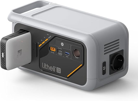Litheli 218 Serious Portable Power Station 216 Wh Camping Lithium Battery Solar Generator, 200W AC Outlet, Power Bank for Home Outdoor Emergency RV Van Hunting