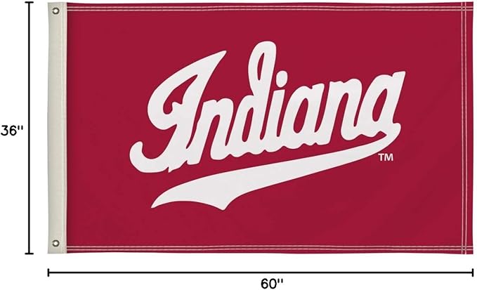 Indiana Hoosiers College Sports Printed Flag - NCAA Licensed - Nylon - School Banner (White, Red) (3' x 5')