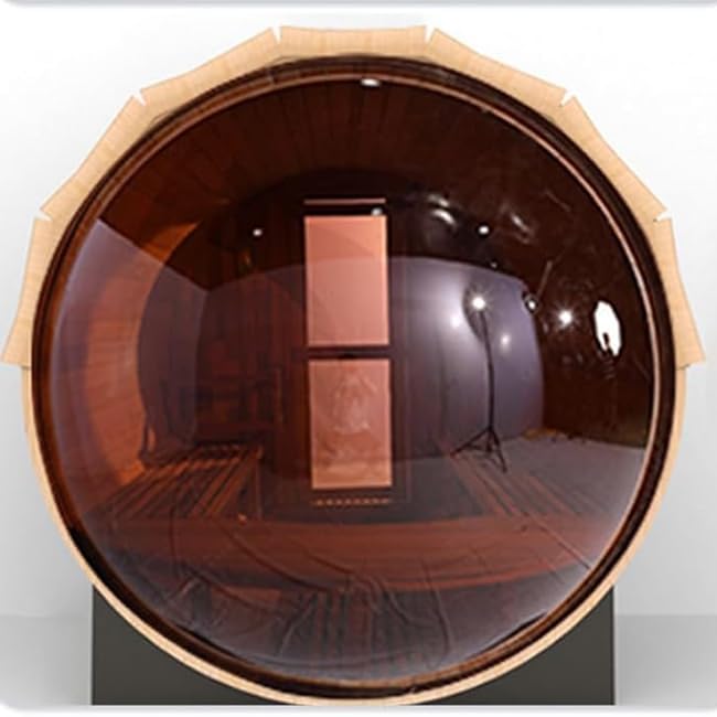 Customize Wood Burning Outdoor Sauna 2-3 Person, Customize Outdoor Steam Saunas, Panaromic Glass, Outside Sauna Room with Backrest Headrest, Wood Stove Saunas (0-195℉)