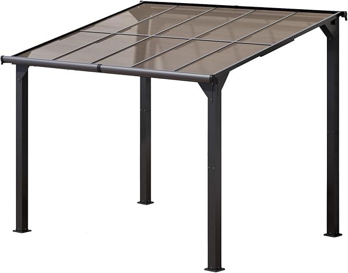 Gazebo, Wall Mounted Gazebos on Clearance, Outdoor Lean to Gazebo Awnings for Patio, Deck, Porch, Backyard (8 x 10)