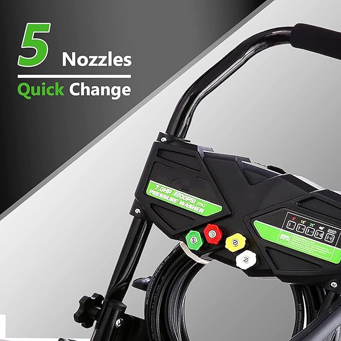 4200PSI Gas Pressure Washer, 4.0GPM Power Washer Gas Powered with 212CC Engine, 5 Nozzles, 25ft Hose & 0.5Gal Soap Tank - for Home, Car, Driveways, EPA/CARB/ETL Compliant 20FT x 1/4 (Black)