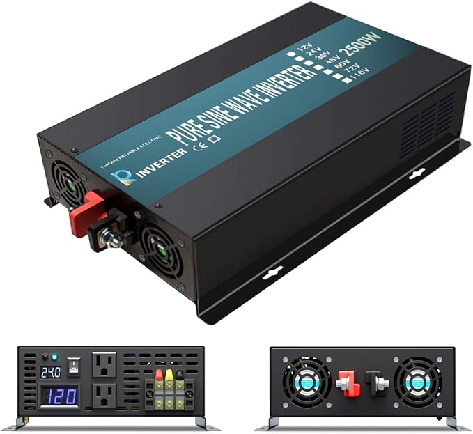 WZRELB Pure Sine Wave 2500W 24VDC 120VAC Power Inverter,Car Inverter，Remote Control