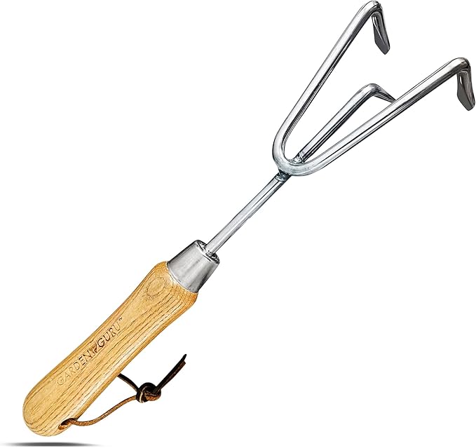 Garden Guru Eco Hand Cultivator Rake Tiller Tool- 100% Recycled Stainless Steel - Rust Resistant - FSC Certified Wood Ergonomic Handle - Great for Gardening Cultivating Loosening Weeding (2 Pack)