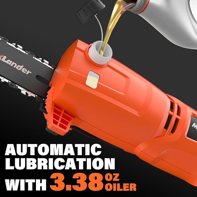 MAXLANDER 8-Inch Electric Pole Saw Corded - 6 Amp Pole Saws for Tree Trimming, 15-Feet MAX Reach Pole Saw, 31ft/s Cutting Speed - Easy Tree Trimming & Tool-Free Setup