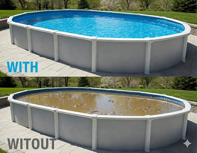 Premium Winter Pool Cover for Above Ground Oval Pool, 15' x 21' Ft., Aboveground Pools Winter Cover, 8-Year Warranty, Includes Winch and Cable, Strength & Durability, UV Protection