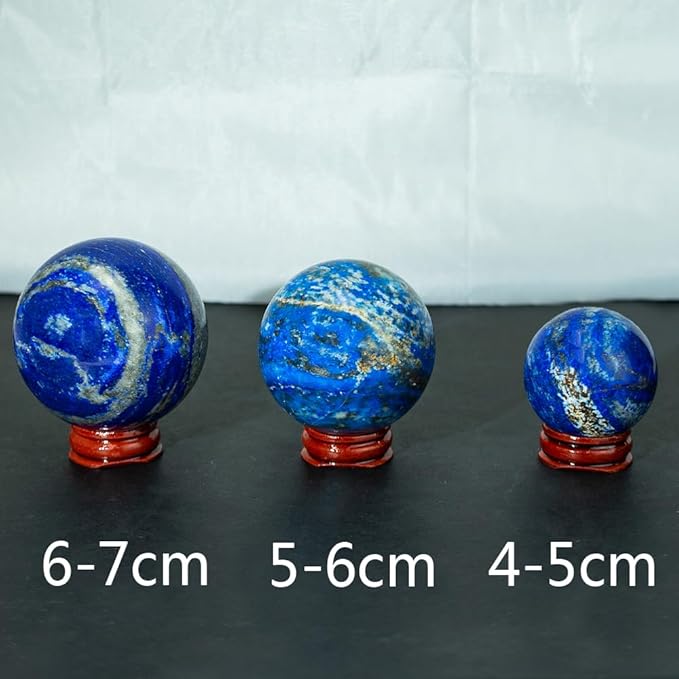 5-6CM/1.97-2.36inch Natural Crystal Ball Lapis Lazuli Polished Divination Ball Decorative Sphere Reiki Healing Crystals Ball Healing Stone Crafts (50-60mm, Lapis Lazuli)
