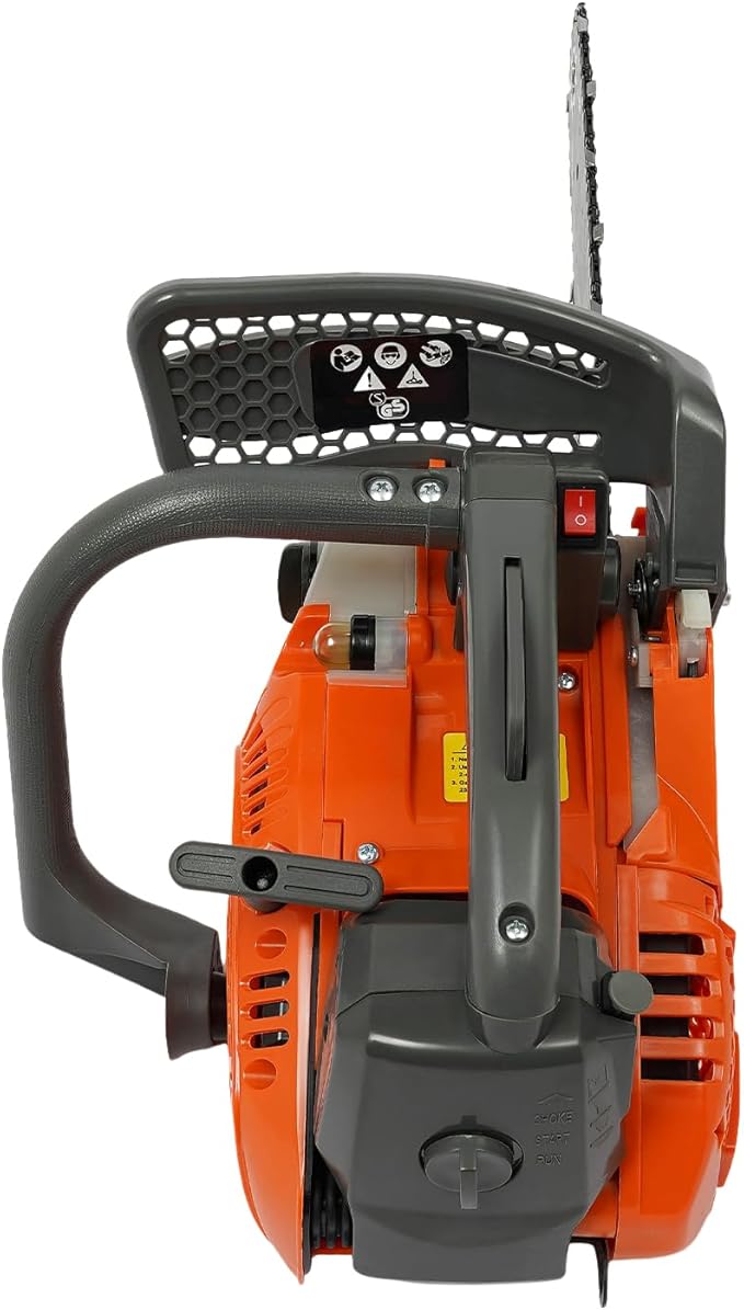 25.4CC 12 Inch Gas Chainsaw, 2-Stroke Gasoline Powered Chain Saw, 900W Handheld Petrol Chainsaws For Wood Cutting, Tree Trimming and Land Clearing