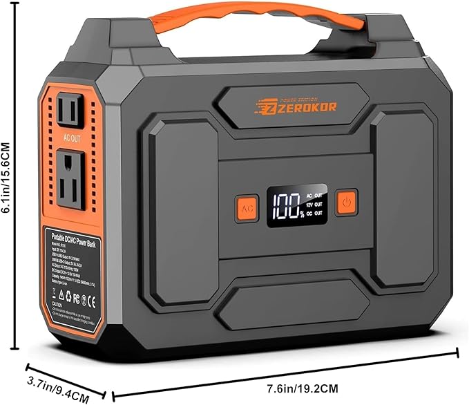 100W Portable Power Station with Foldable Solar Panel, 110V Camping Power Bank with AC Outlet, Rechargeable Battery Solar Generator Power supply for Smart Device Outdoor RV Travel, Emergency Backup