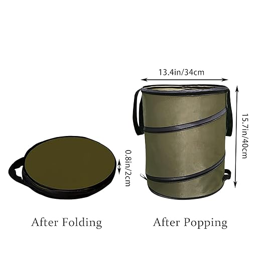 Camping Trash Can, Pop-Up Trash Can/Recycle Bin, Car Garbage Can,Reusable Outdoor Trash Garden Yard Trash Bag Foldable Camping Recycling Bin (Green10gallons)