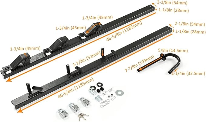 ECOTRIC 10pc 3 Place Weed Eater Rack Carrier Mount On Landscape Truck Trailer Enclosed Trimmer Rack Holder w/Lock Pair
