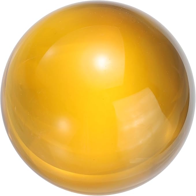 uxcell 50mm/2" Crystal Sphere Ball Glass Solid Decorative Sphere Crystal Ball Prop Ornament for Feng Shui Divination Fortune Telling Tabletop Fountain Decoration, Amber
