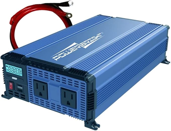 PowerBright 2000 Watt 12V Power Inverter Dual USB & AC Outlets, Easy to Install Automotive Portable Power for Power Tools, Camping and Car Accessories. ETL Approved Under UL STD 458