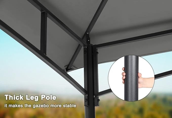 MASTERCANOPY Outdoor Garden Gazebo for Patios with Stable Steel Frame and Netting Walls (11x11,Dark Gray)