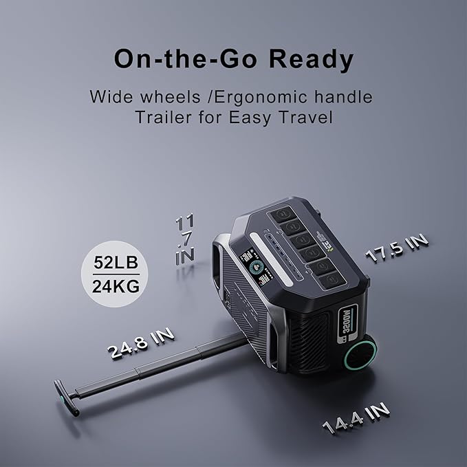 IEE 3200W/2048Wh Solar power station,P3200 Solar Generator(6400W Peak),1800W Super Fast Charging, LiFePO4 (LFP) Battery,APP Control Emergency Power Station for Home, Camping, Power Outages