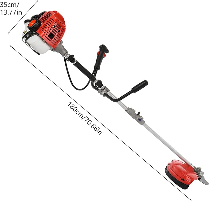 Weed Eater Gas Powered 52cc 2-Stroke Gas Crank, 2 in 1 Grass Trimmer, Multi-Functional Trimming Tool - String Trimmer, Brush Trimmer Red