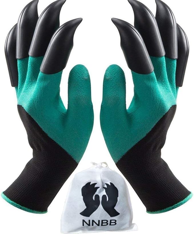 Garden Gloves with Fingertips Claws Quick– Great for Digging Weeding Seeding Poking -Safe for Rose Pruning Best Gardening Tool Best Gift for Gardeners (Double Claw)