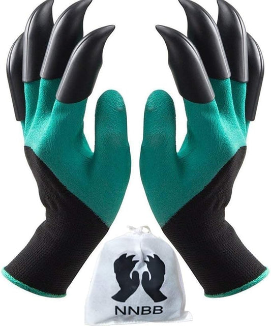 Garden Gloves with Fingertips Claws Quick– Great for Digging Weeding Seeding Poking -Safe for Rose Pruning Best Gardening Tool Best Gift for Gardeners (Double Claw)