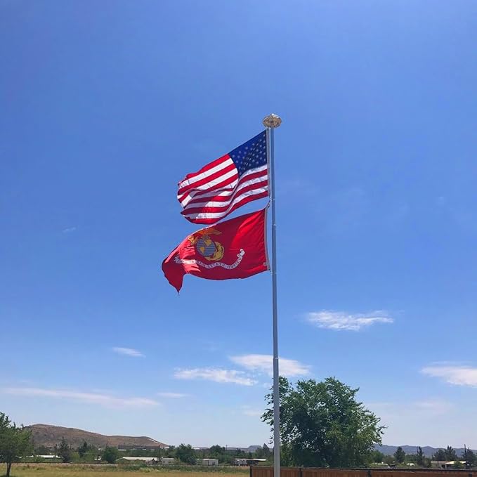 Jayus Embroidered US Marine Corps Military Flags 4x6 Outdoor - 340D Heavy Duty Nylon Double Sided USMC Flag Banner with 2 Grommets