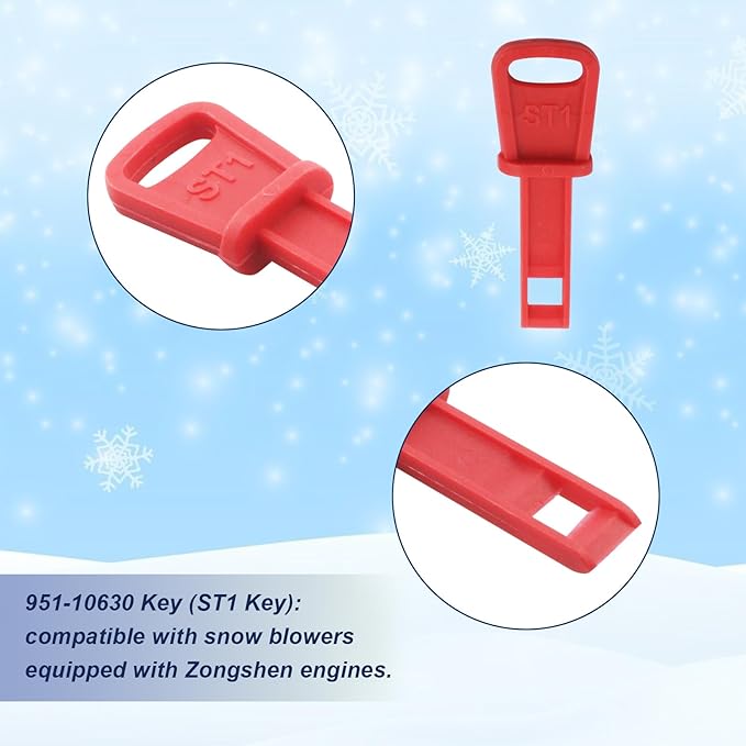 Universal Snow Blower Key Set 490-241-0008 Fits for PowerMore Troy-Bilt Briggs & Stratton MTD Craftsman Tecumseh Snow King Blower and Lawn Mower Engines (4 Keys)