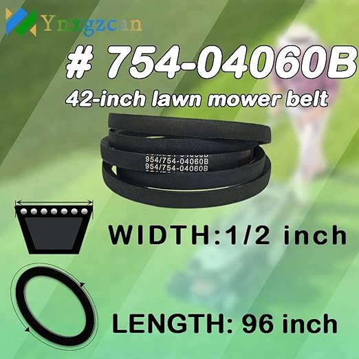 954-04060B 954-04060C Lawn Mower 42" Deck Belt 1/2" x 96" for MTD Troy Bilt Cub Cadet 954/754-04060B 754-04060 Compatible with Cub Cadet LT1042 LTX1040 1042 Huskee LT 4200 Craftsman PYT9000