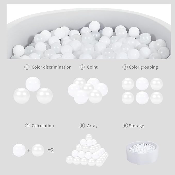 GOGOSO Ball Pit Balls Crush Proof Non-Toxic Plastic Balls Babies Kids Toy Bulk Pack 170pcs 2.2inchs