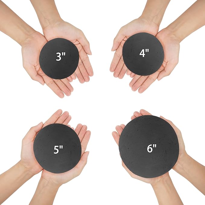 Skyflame Ceramic Balls, Set of 15 Round Fire Stones Set for Indoor and Outdoor Fire Pits or Fireplaces Accessory, 3 Inch, Black