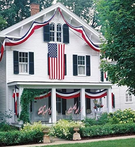 American Flag - Heavy-Duty US Flag - Embroidered Stars - Nylon USA Flag Built for Outdoors - Sewn Stripes - UV Protection - Brass Grommets (6x10 ft)