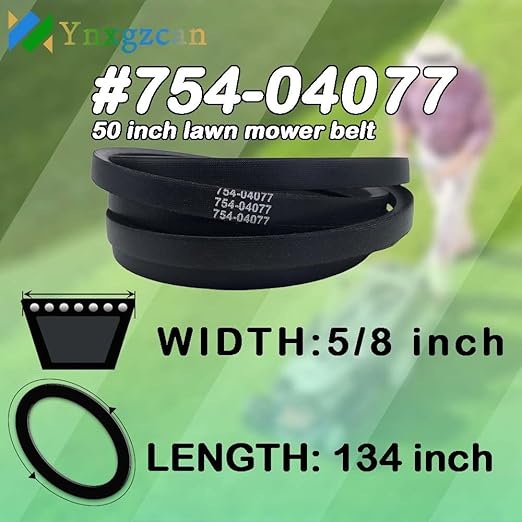 754-04077 5/8" x 134" Deck Belt Replacement for 954-04077 954-04077A 754-04077A Toro 112-0332 - Fits Cub Cadet LT1050 XT1 LT50, MTD, Troy-Bilt, Craftsman T260, Toro 954-05077 50" Mower Belt