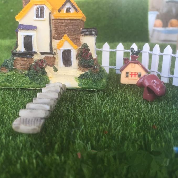 35 Inches Long Miniature Fairy Garden Fence Mini Wood Picket Fence Decorative Fence for Succulent Plant Pot DIY Diorama Project Height 2 inch 4-Pack (White)