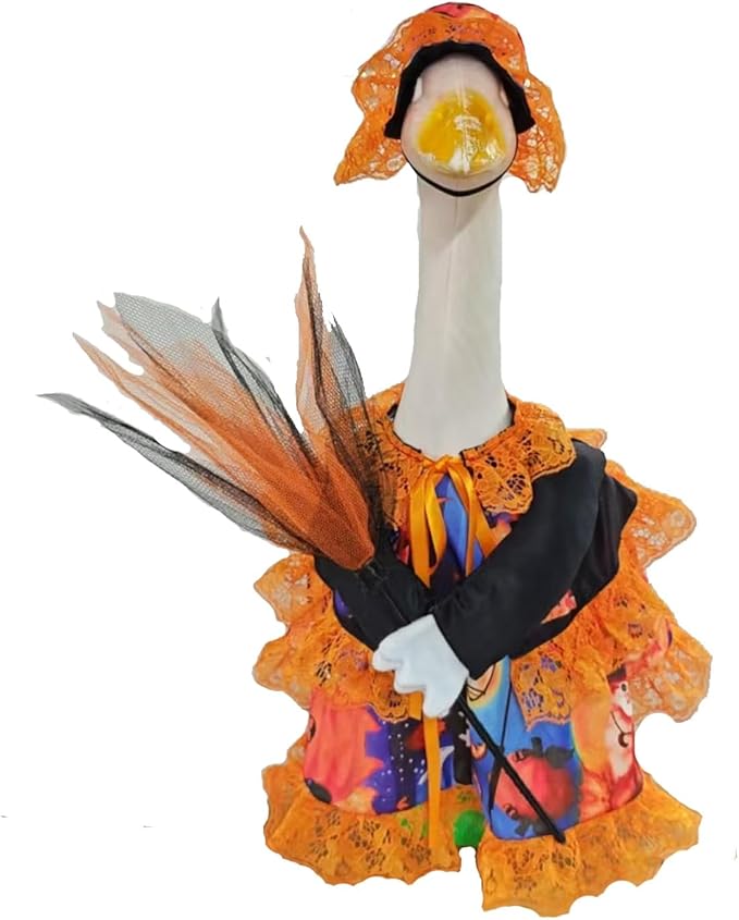 YLYGJGL Halloween Porch Goose Costume Set - 23 Inch White Goose Decor, Carnival Easter Party Outdoor Decoration