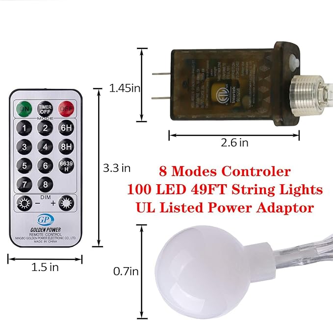 AWQ 200 LED Christmas Lights Christmas String Lights Decoration Lights for Christmas Home Garden Wedding Party Xmas Tree Bedroom Indoor Outdoor Decor (200, White)